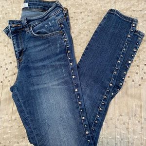 ZARA Distressed Skinny Jean with Studded Side Detail